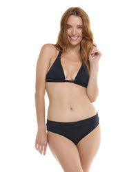 Bas de bikini Mid Waist Fold Over - OBSIDIENNE