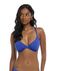 Hilary D,DD,E & F Cup Top - COSMIC BLUE